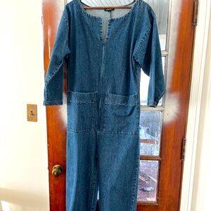 Ilana Kohn denim long sleeve jumpsuit/romper zip up